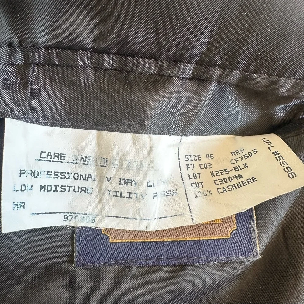Men’s Coach Black Cashmere Blazer Suit Jacket size 46